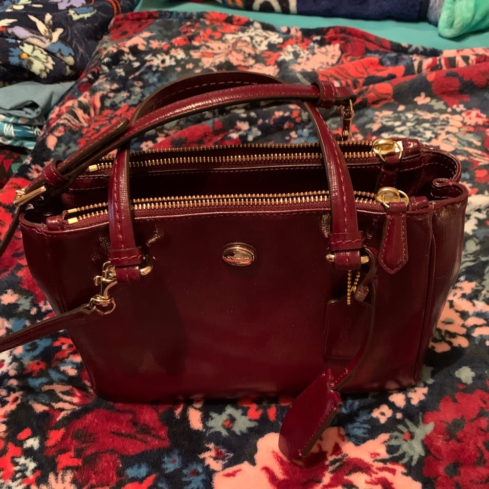EUC COACH F32829 Peyton Leather Mini Carryall Satchel/Crossbody